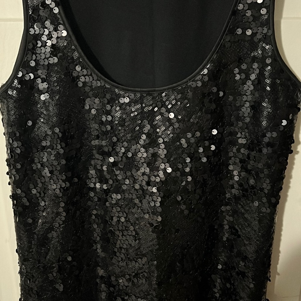 Express Black Sequin Tank Size L - image 2